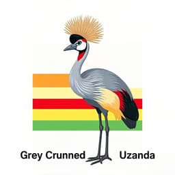Grey crowned crane — the national bird of Uganda
